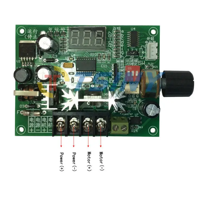 

SCM 7V-42V/350W dc motor PWM speed controller with Digital tube,gear motor rotary speed controller,Free shipping