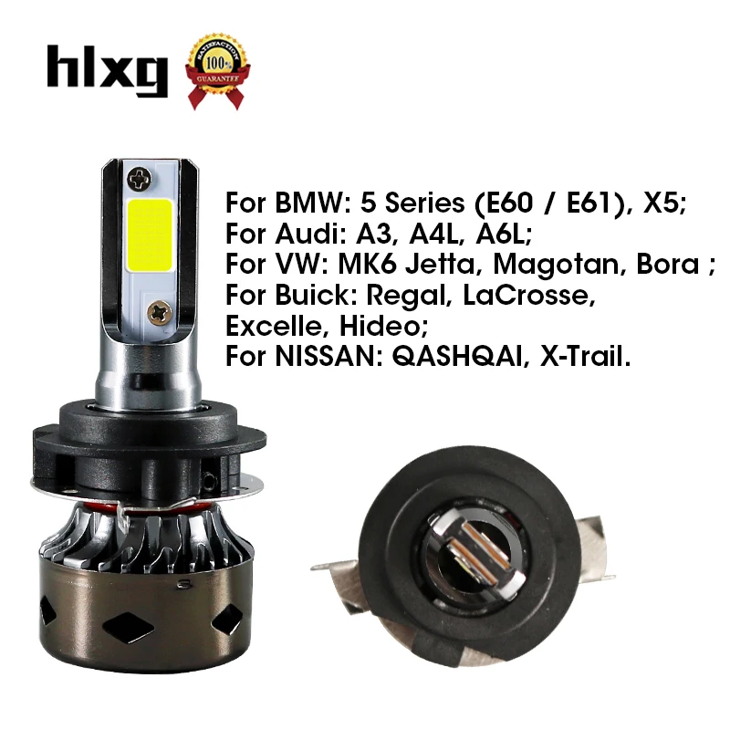 HLXG 2 шт. Led H7 12000LM 24 В h7 canbus для Nissan Qashai automotivo BWM E60 X5 | Автомобили и мотоциклы