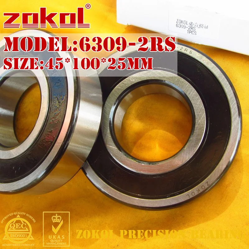 ZOKOL 6309 2RS Подшипник 6309-2RS 6309-2RS Z2V2 глубокий шаровой подшипник 45*100*25 мм