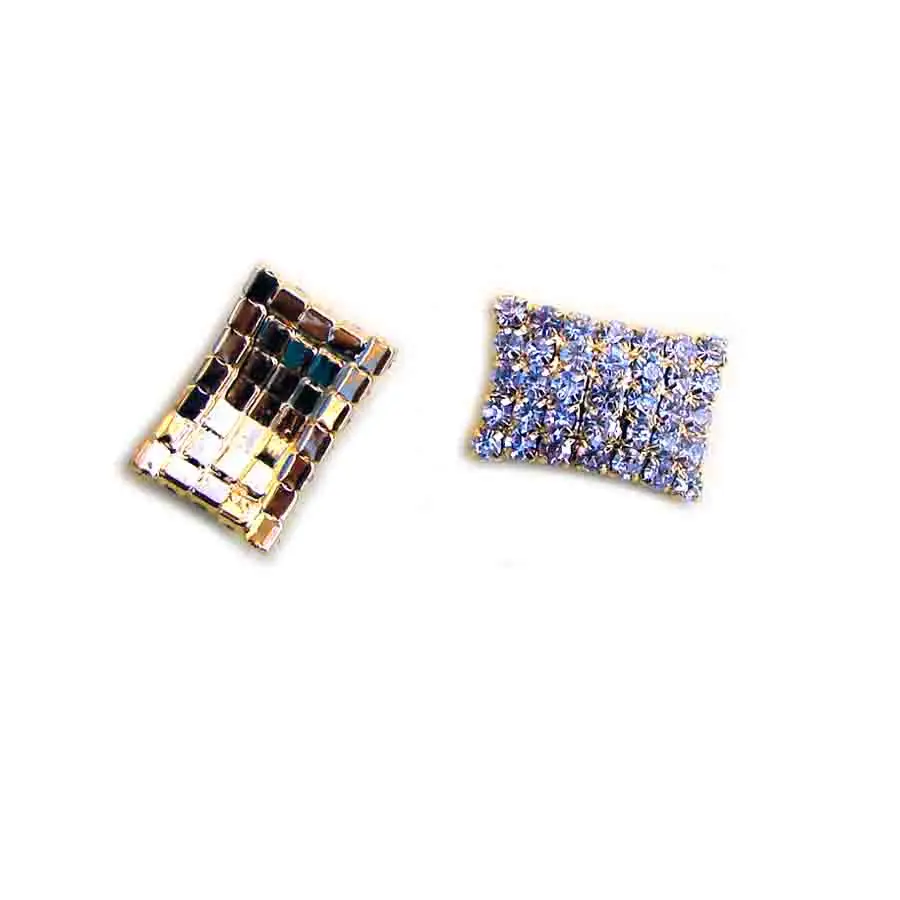 NEW lady's fashion gold rhinetone domed rectangular flatback buttons apparel ornament accessories 30pcs lot | Украшения и