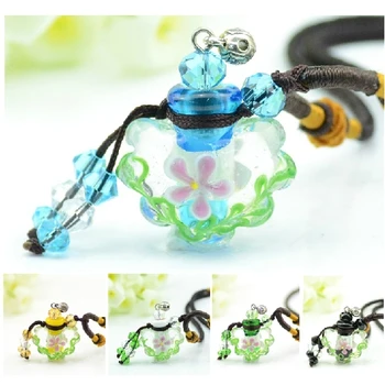 

Cute Flower Mosaic MINI Glass Essential Oil Pendant Fashion Perfume Necklace Jewelry Gift for Women 5pcs/lot DC288