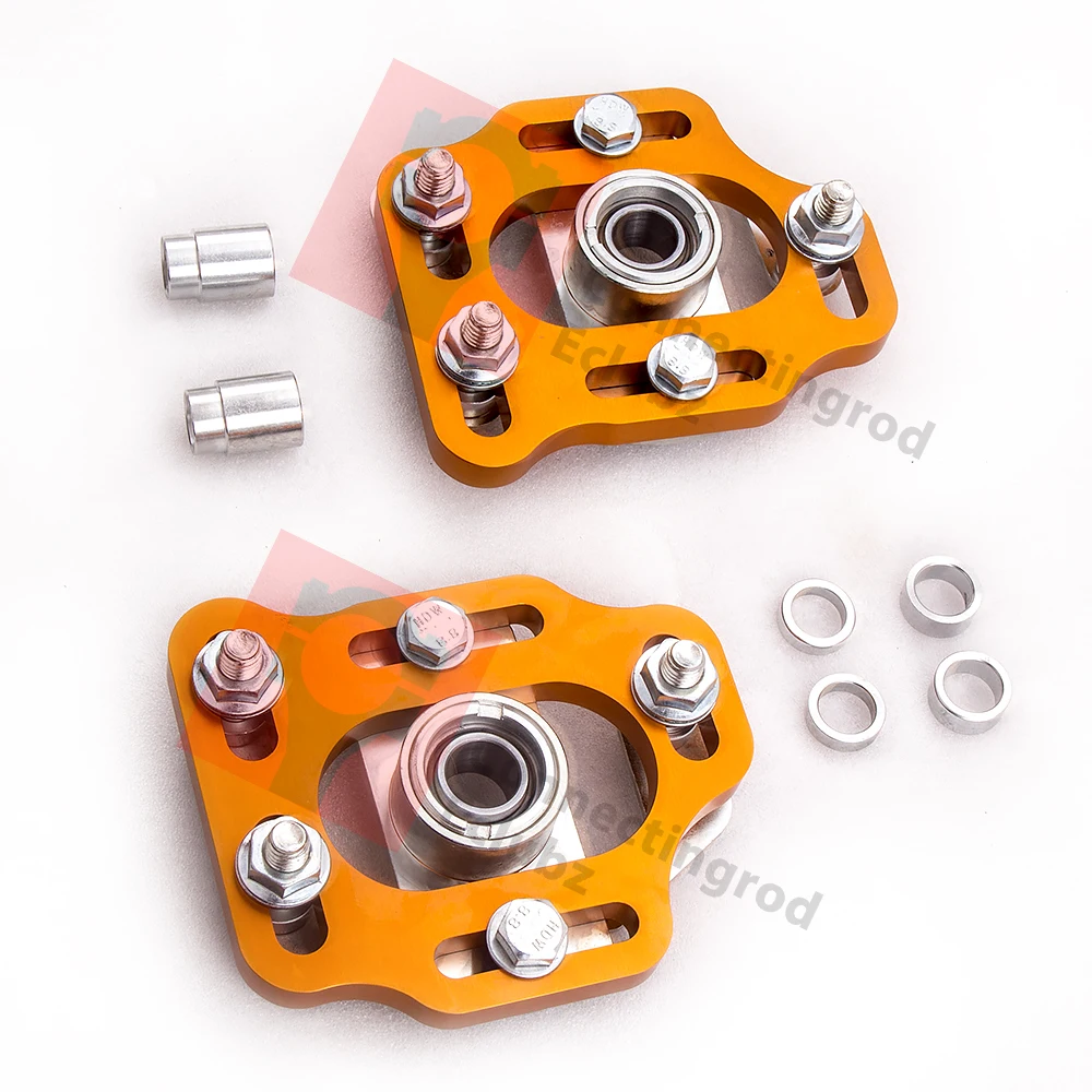 Fit 79 89 Ford Mustang Front Camber Caster Plates Alignment Kit Adjustable Steel Billet Steel