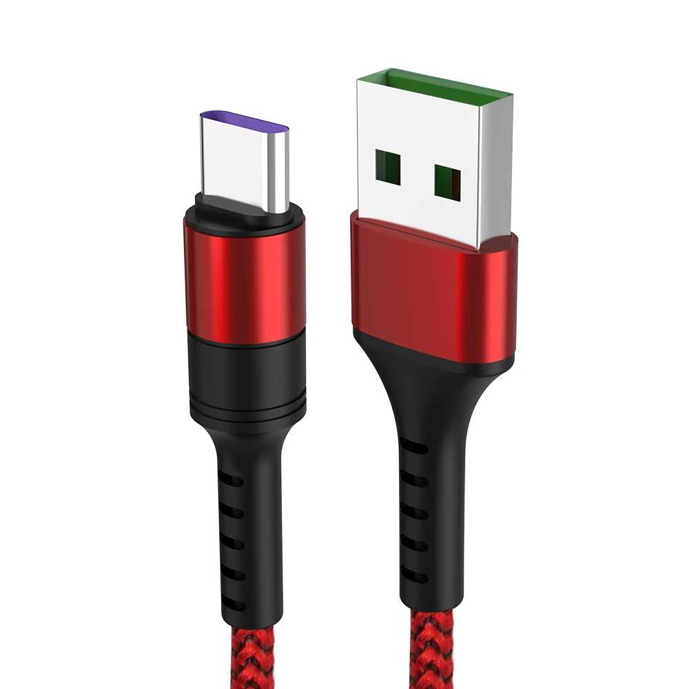 5A Тип C Usb зарядный кабель Usb для быстрой зарядки 3,0 5V 4A/3A/2A Usb Зарядное устройство кабель Android для samsung A8 A9 Xiaomi Mi9 Mi8 Se huawei Honor - Цвет: Red