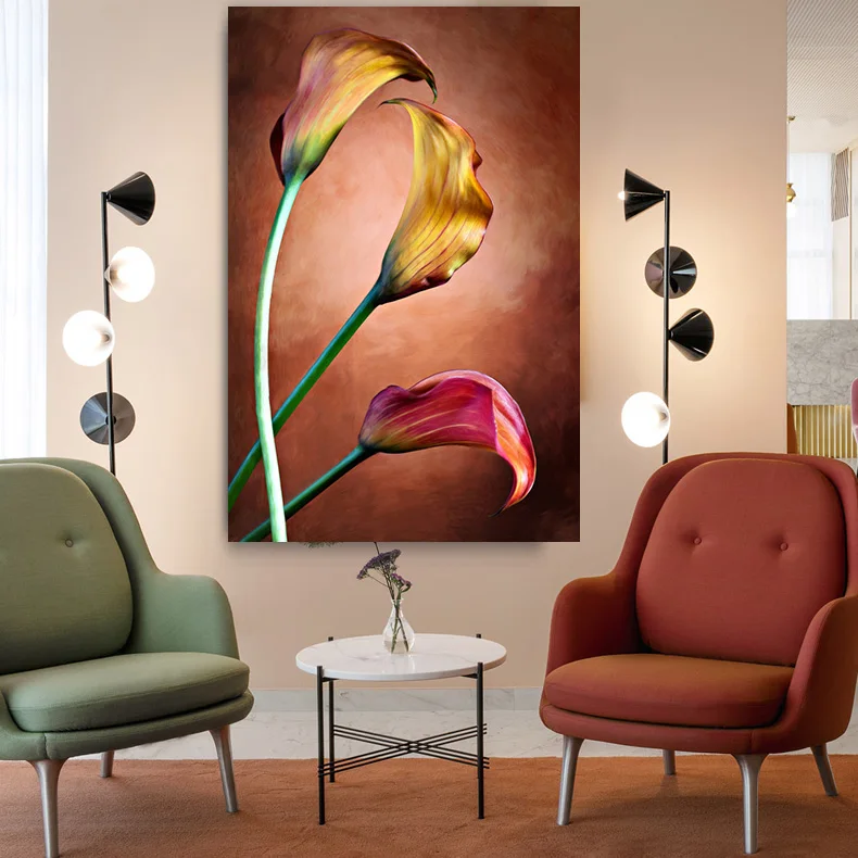 Embelish Free Shipping HD Print Waterproof Canvas Oil Painting For Home Decor Calla Lily Flower Wall Posters Living Room Picture | Дом и сад
