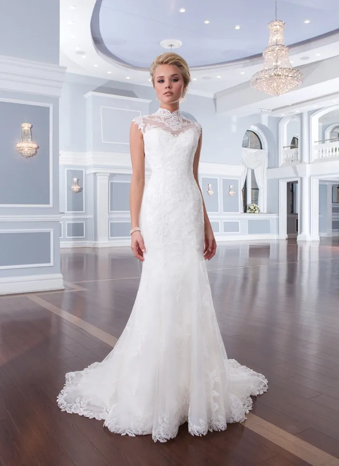 Elegant White Color New Design 2015 Sheath Slim Fi...