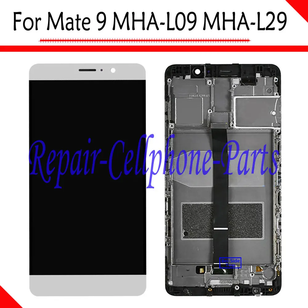 

White New Full LCD DIsplay + Touch Screen Digitizer + Frame Cover Assembly For Huawei Mate 9 MHA-L09 MHA-L29 Free Shipping