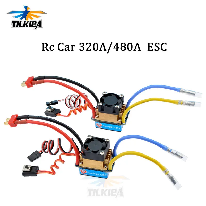 

320A/480A ESC Wind Cooling Waterproof Brushed ESC Speed Controller with 5V/3A BEC for 1/10 RC Car D90 Scx10 Traxxas Tamiya HSP