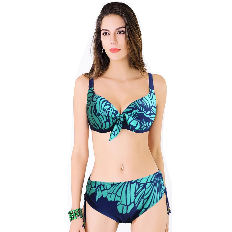 

2017 Plus Size Bikini Swimwear Push Up Bathing Suit Women New Print Swimsuit Female Print Summer Beachwear Biquinis FD81634