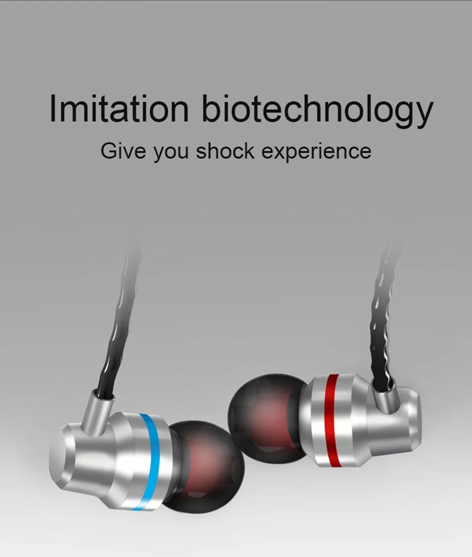 In-Ear Metal Earphone with Microphone HiFi Music Bass Earbuds Headphones Headset for Phone Computer PC MP3 3.5mm Wired Earphone  (1)
