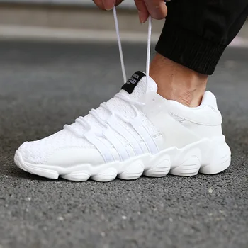 

2018 summer new breathable flying woven running shoes Lightweight fashion Korean men's trend non-slip soft bottom woven shoes