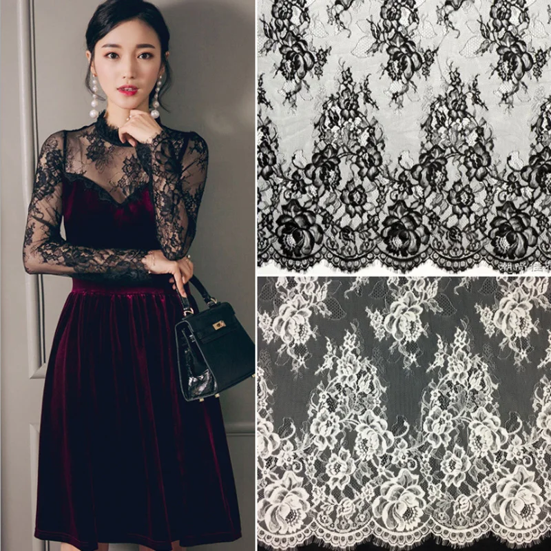 

5 Yards /lot DIY handmade clothing accessories material lace fabric embroidery lace trim mesh width 19.5cm Purple