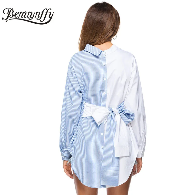 Рубашка Benuynffy Женская осенняя с длинным рукавом и бантом|blouse fashion|fashion blouseshigh low blouse