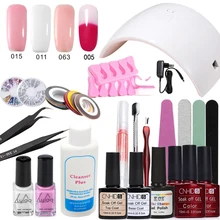 Nail Art Pro DIY полный набор УФ-лак для ногтей маникюрный набор 24 Вт лампа комплект 3 цвета+ 1 темп изменить цвет и базовый верхний контейнер для удаления лака
