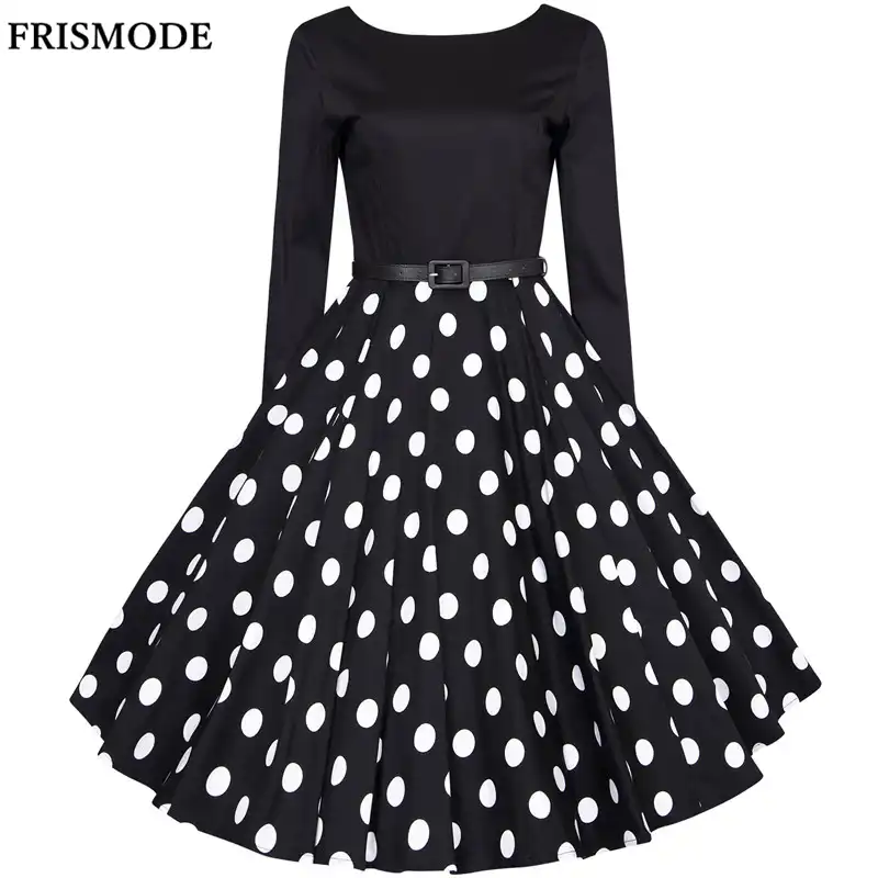 spotty long sleeve dress