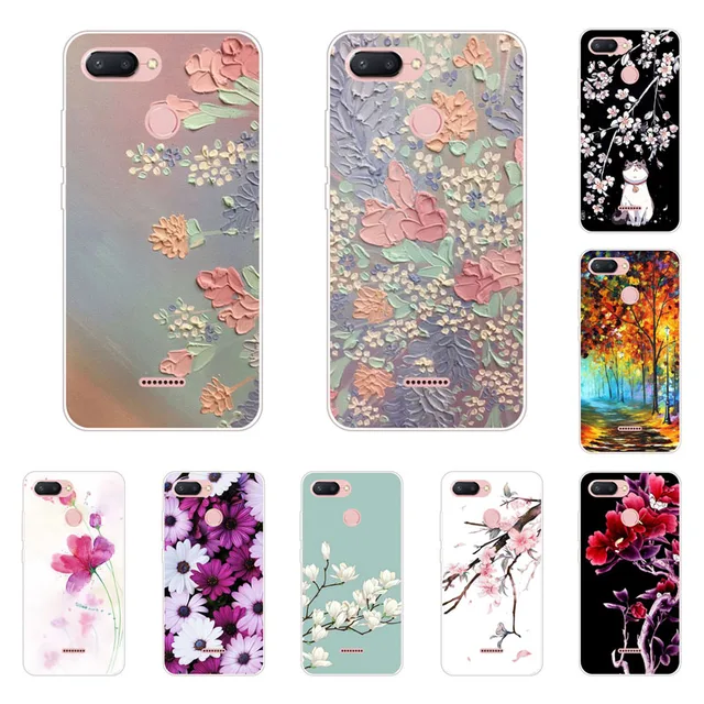 Special Offers xiaomi redmi 6 Case,Silicon Full flower Painting Soft TPU Back Cover for xiaomi redmi 6 protect Phone bags