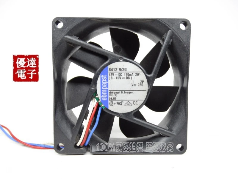 8025 TYP 8412 N 2G 8CM 12V 2W Silent Drive Fan Chassis Fan 3 Wires