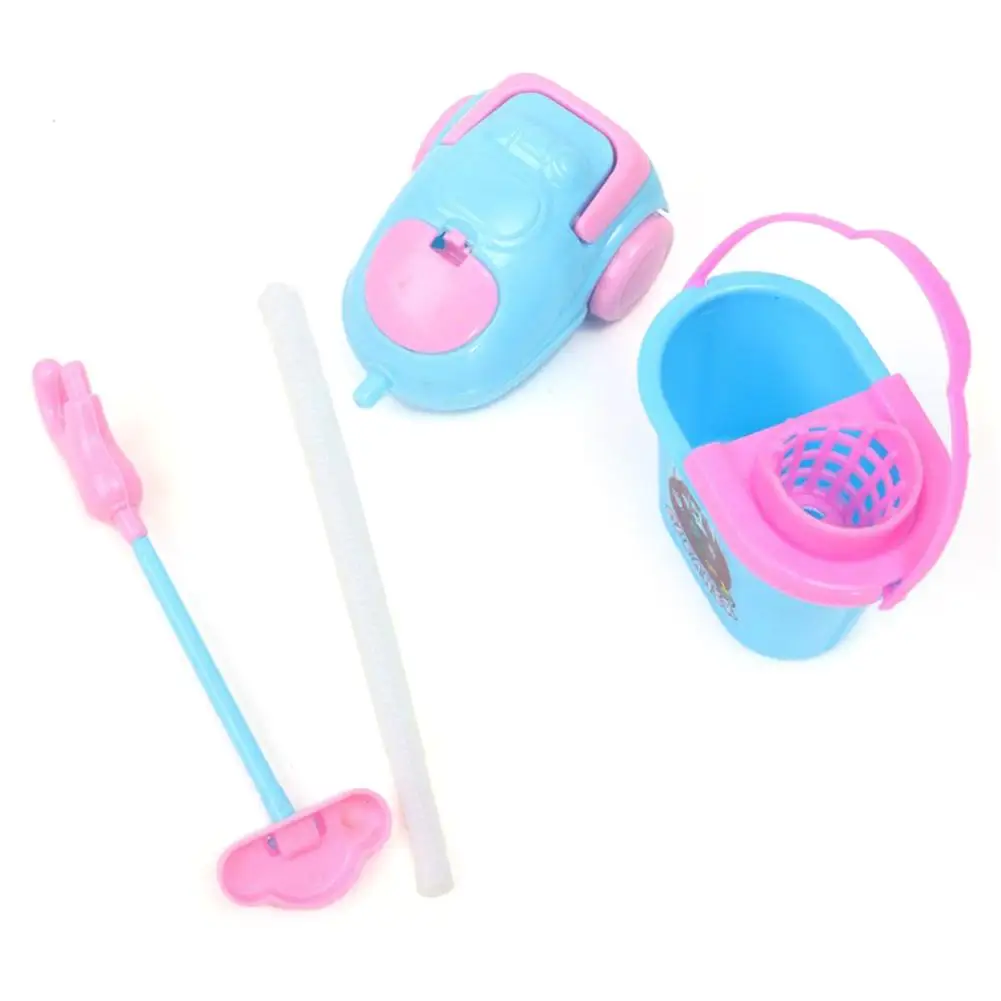9 PCS Set Pretend Play Toys Cleaning Toys Kitchen Accessories Broom And Mop Kitchen Dining Kitchen Home Toy Random Color 6