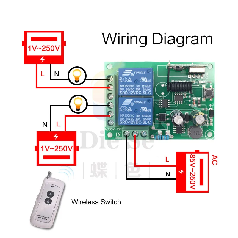 Wall Panel Wireless Remote Control 433Mhz AC 220V 2CH RF Relay Receiver 2 button For Light Bulb Lamp Wall Switch Wall Panel Wireless Remote Control 433Mhz AC 220V 2CH RF Relay Receiver 2 button For Light Bulb Lamp Wall Switch