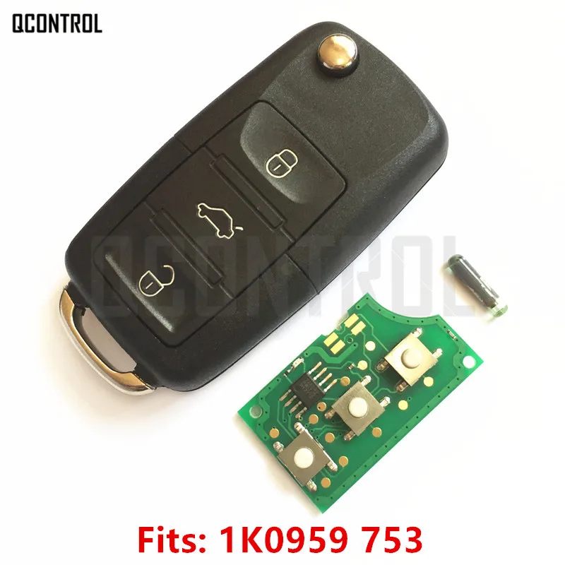 

QCONTROL Car Remote Key DIY for SKODA Octavia II 1K0959753/5FA008749-10 with ID48 Chip 2004-2010
