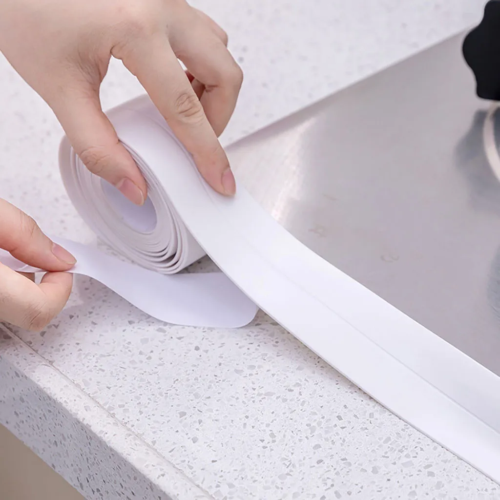 

2Pcs Wall Sealing Tape Waterproof Mold Proof Adhesive Tape Kitchen Bathroom Kitchen Sink Basin Edge Sealing tape optional hot