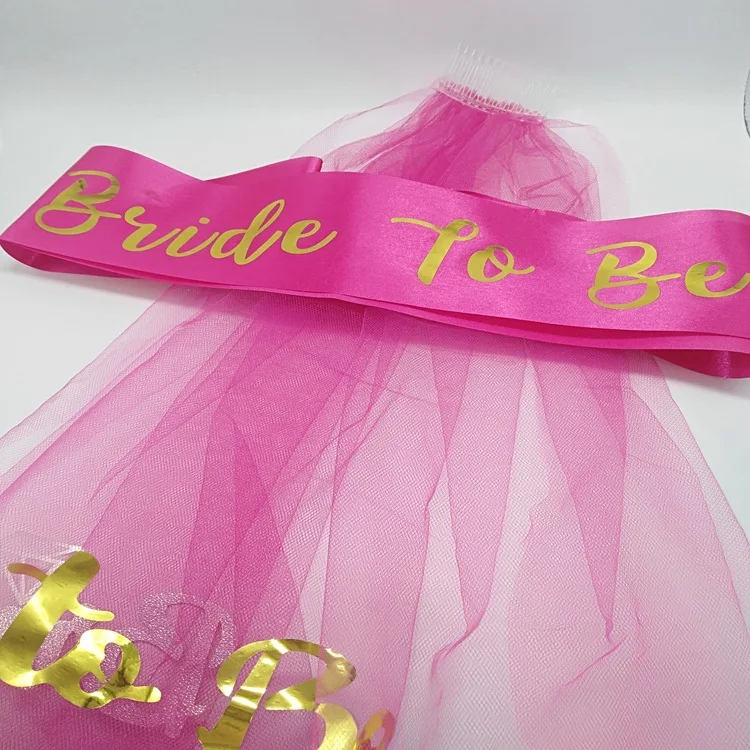 Bachelorette Party Supplies Rose Gold Glitter Bride To Be Wedding Veil for Bridal Shower Hen Night Party Decorations Accessories