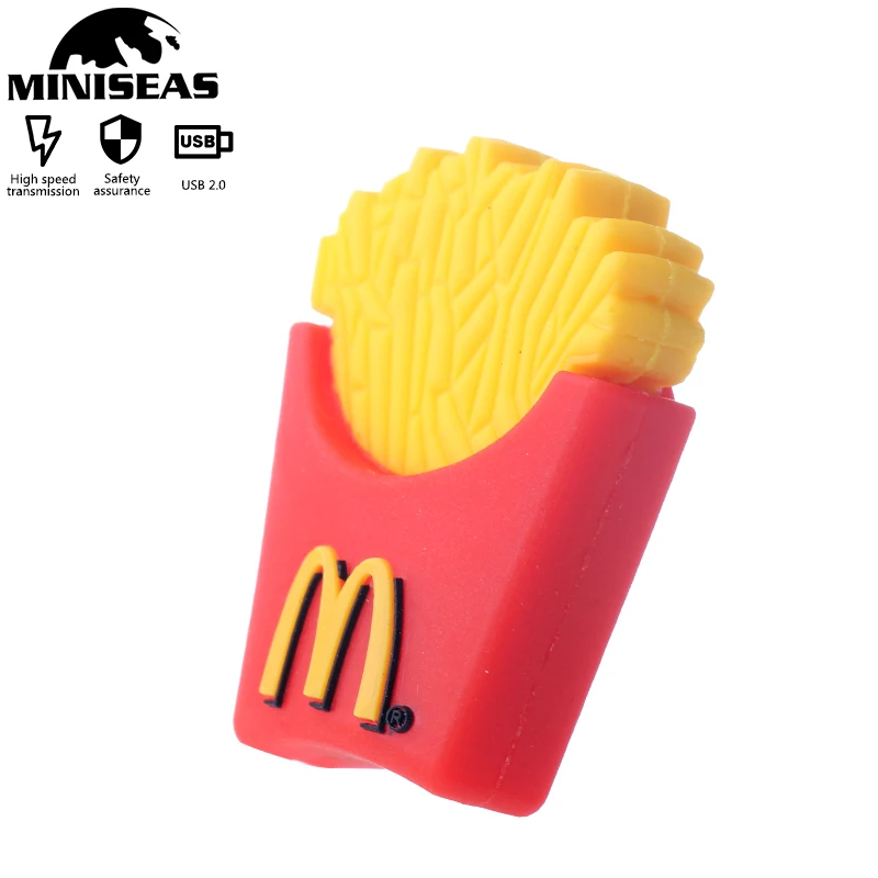 

Miniseas M 32GB 16G 4GB 8GB USB 2.0 Flash Drive real Capacity Cute French Fries Shape pen drive Memory stic