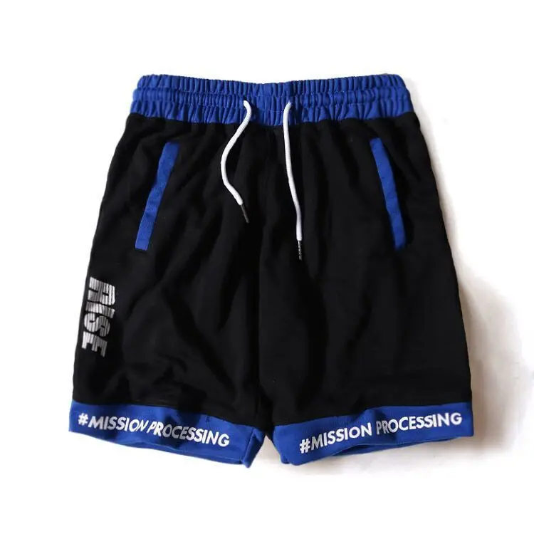 

Hong Kong style street fashion men's casual five-point shorts youth loose straight beach pants cotton color matching sweatpants