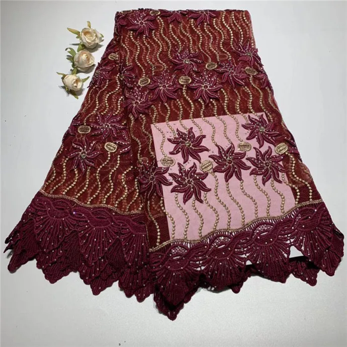 

2019 Latest French Nigerian Laces Fabrics High Quality Tulle African Laces Fabric Men/Women Dress African French Tulle Lace(TS-1