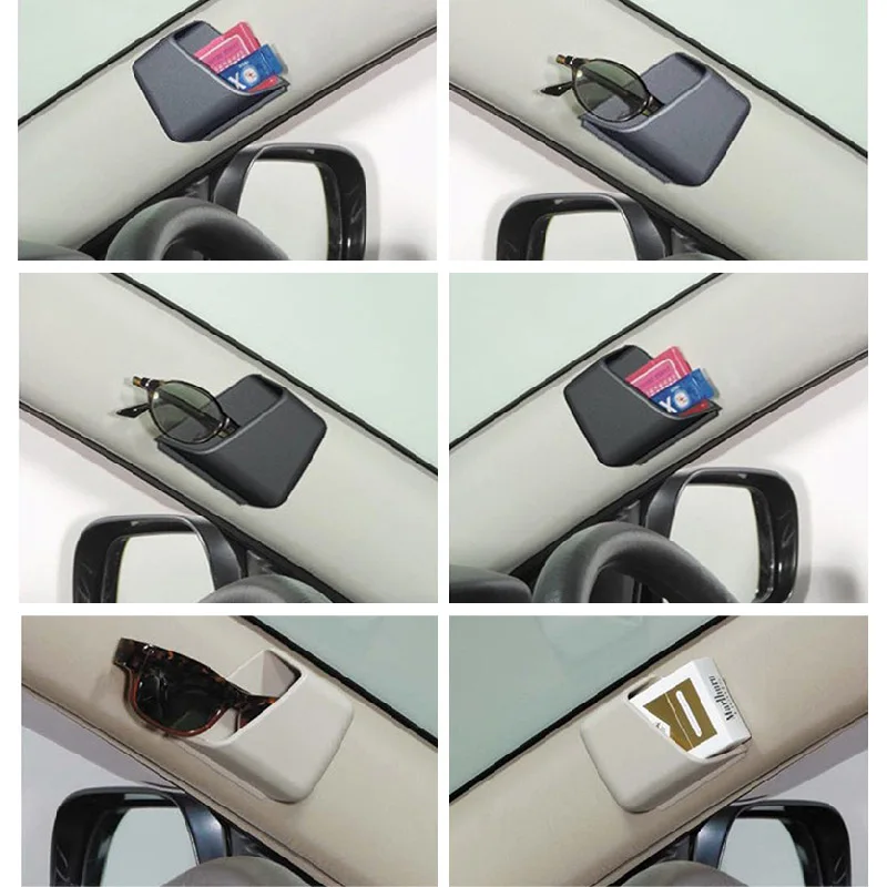 

2Pcs Universal Auto Car Accessories Glasses Organizer Storage Box Holder 3 Colors Black Gray Beige