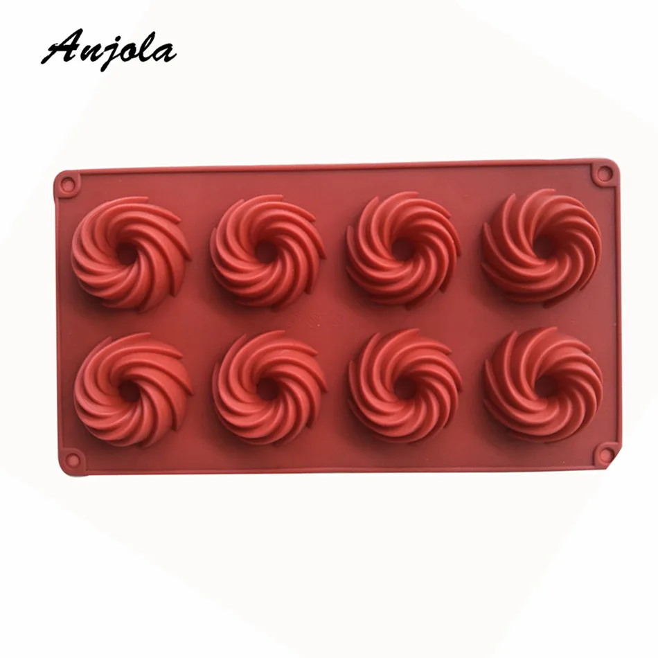 Anjola Creative Round Vortex Shape Cake Mold Liquid Silicone Chocolate Fondant Pastry Decoration Tool BD-164 | Дом и сад
