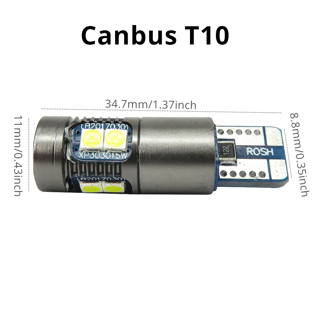 WLJH 2x светодиодный T10 Canbus автомобильный светильник номерной знак габаритные огни