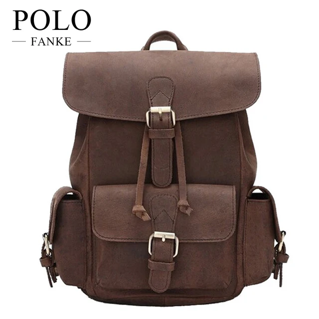 Vintage Genuine Leather Backpack Casual College Style Rucksack Full Vintage Genuine Leather Backpack Casual College Style Rucksack Full Cowhide For S Skin Women Men