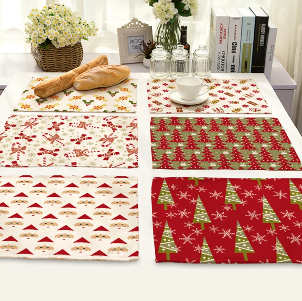 Christmas Table Mat Christmas Tree Table Napkin For Wedding Dining Accessories Santa Claus Table