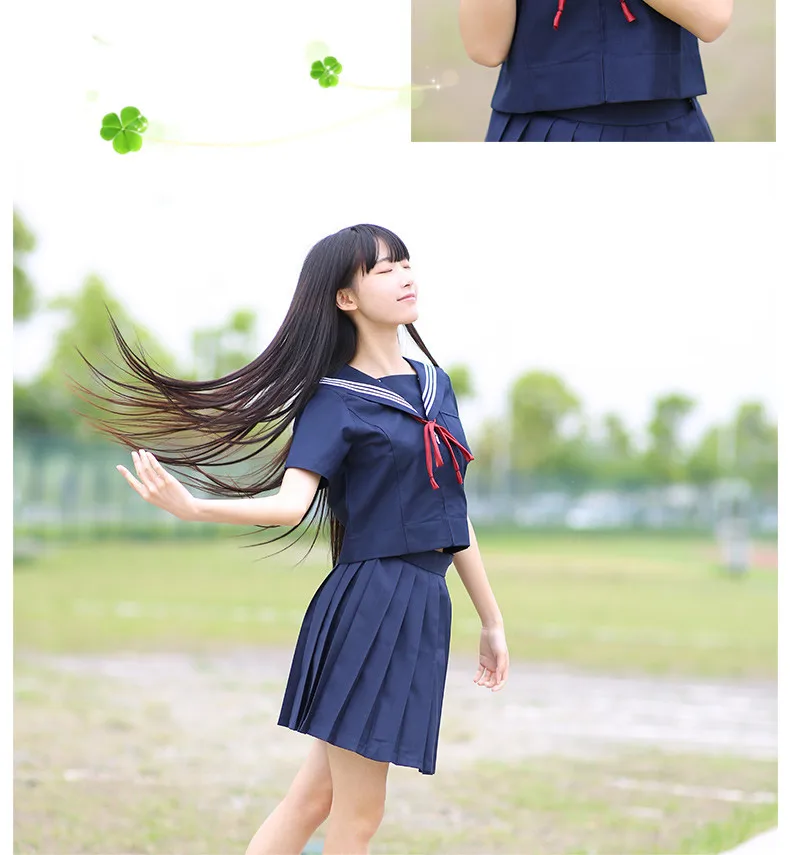 Японская школьная форма для девочек милые длинные-длина Sailor Топы плиссированная юбка комплекты Cos JK костюм серии D-0180