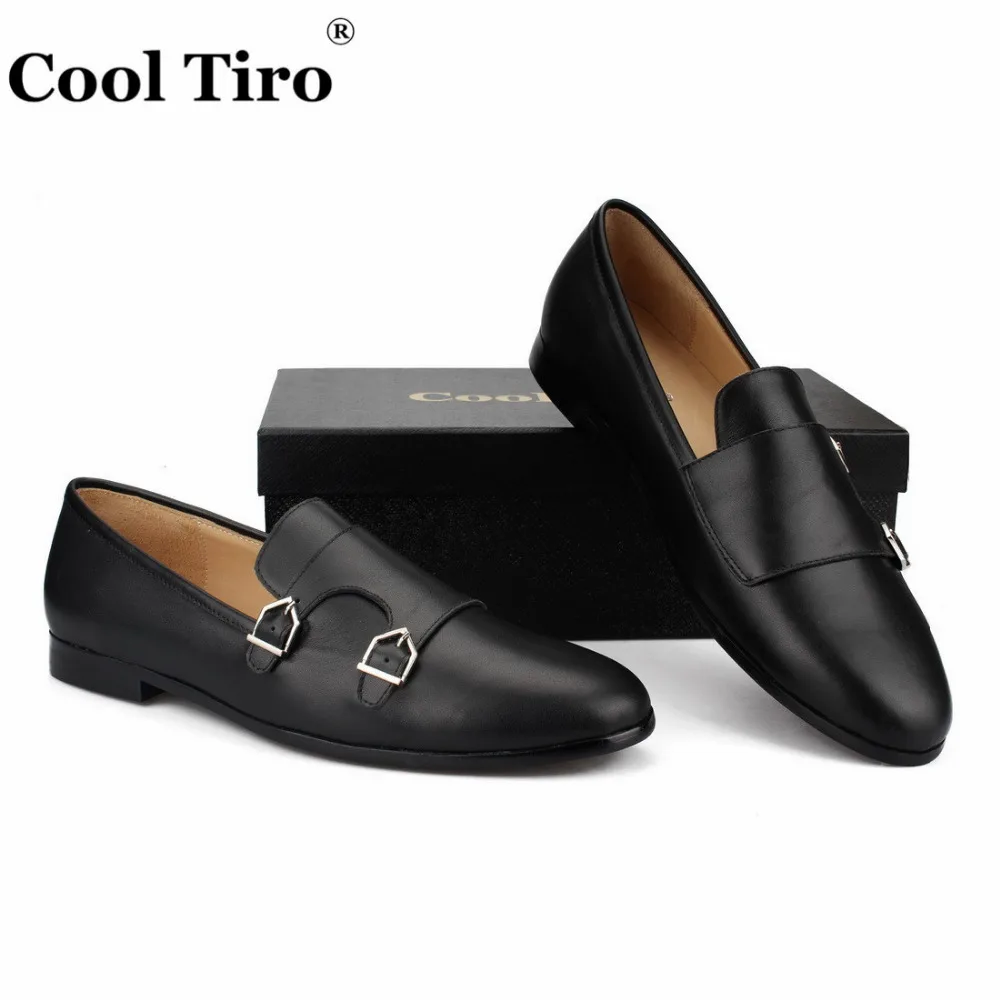Black Genuine Leather Double-Monk Loafers (12)