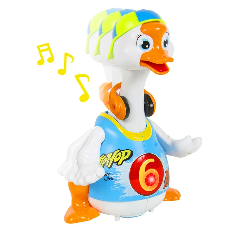 Free Shipping Huile Toys 3 Color 828 Swing Goose electric universal/funny music baby toy