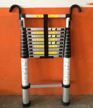 

2.9M Retractable Ladder Portable Multipurpose Straight Ladders Telescopic Ladder With Hook