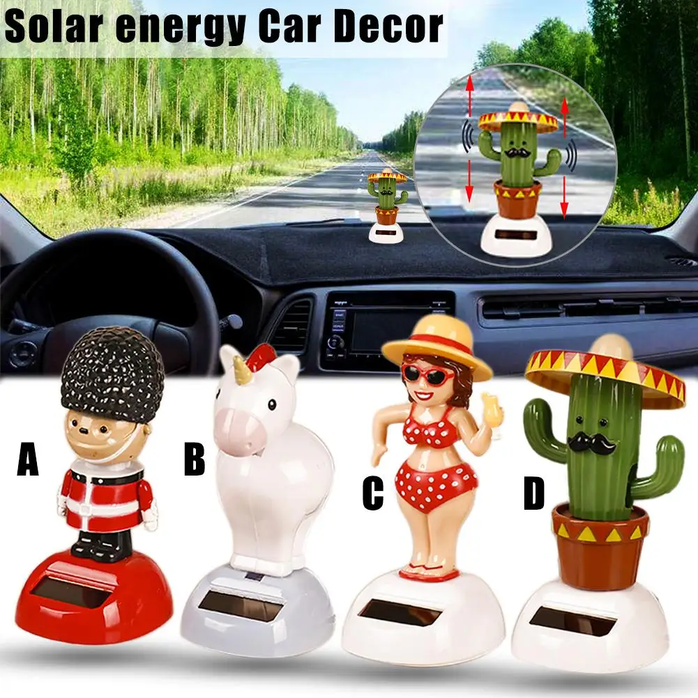 Абсолютно мультяшный животный солнечный автомобиль кукла украшение голова встряхивание автомобиля интерьерные аксессуары