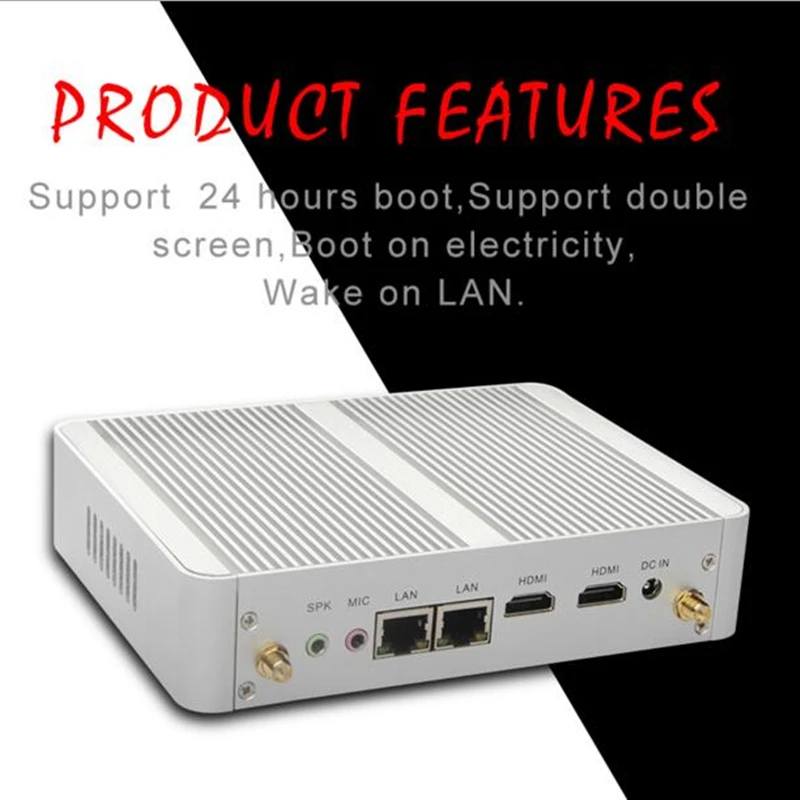Безвентиляторный мини ПК PfSense 2 * lan HDMI Windows 10 AES NI openvpn intel N3150 четырехъядерный Макс 08