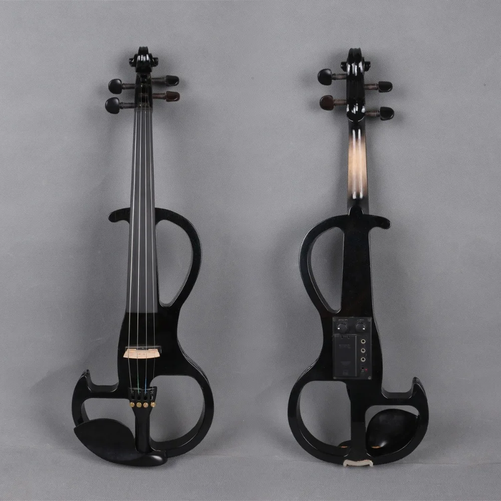 Full Size 4/4 Wood Silent Electric Violin Korpus mit Kofferzubehör Whtie 