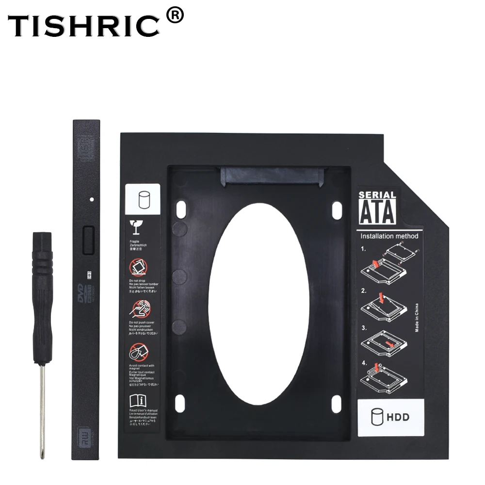 TISHRIC Универсальный 2nd 2,5 SATA 3,0 9,5 мм Optibay ODD/HDD/SSD/DVD Caddy для ноутбука HDD корпус DVD-ПЗУ адаптер жесткий диск Caddy