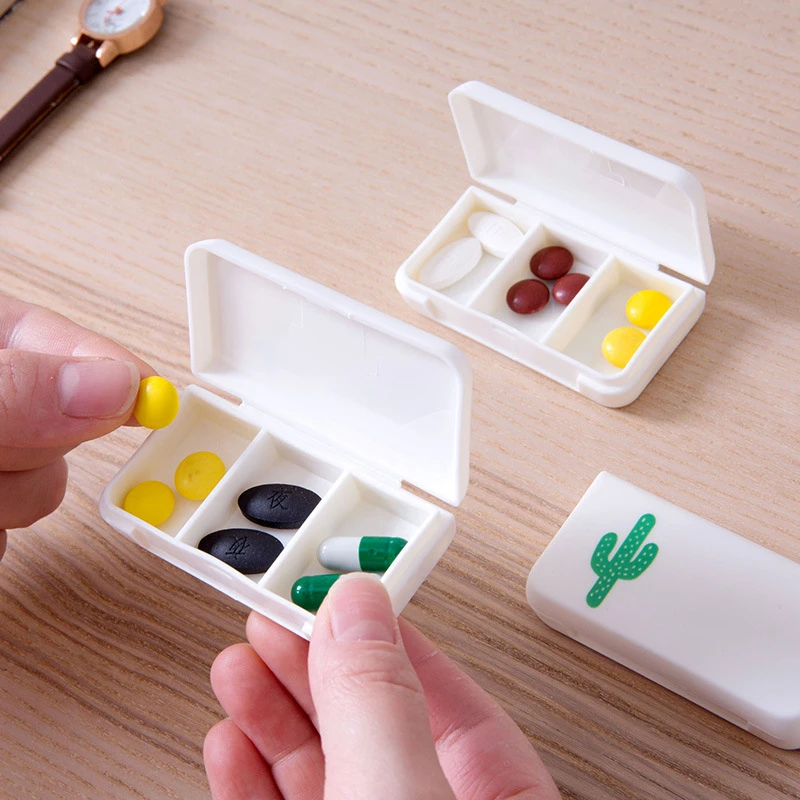 

Creative Travel Accessories Mini Plant Three Grid Drug Packing Portable Unisex Security Security Packing Organizers Microfiber