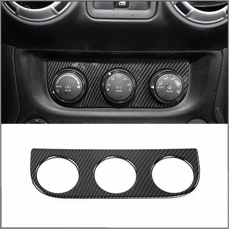 

Carbon Fiber Air Conditioning Switch Interior Central Dashboard Console Cover Trim Frame for Jeep JK Wrangler 2011-2017