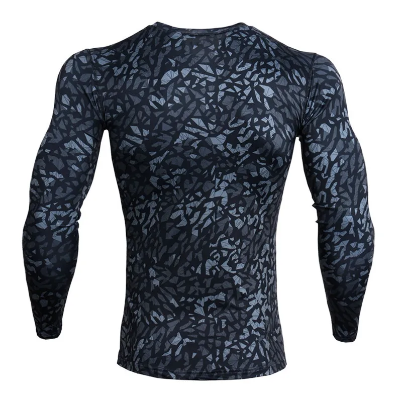 Камуфляжная длинная футболка Рашгард для MMA компрессионная рубашка спортивные мужские колготки для бега Спортивная одежда для фитнеса быстросохнущая одежда для йоги
