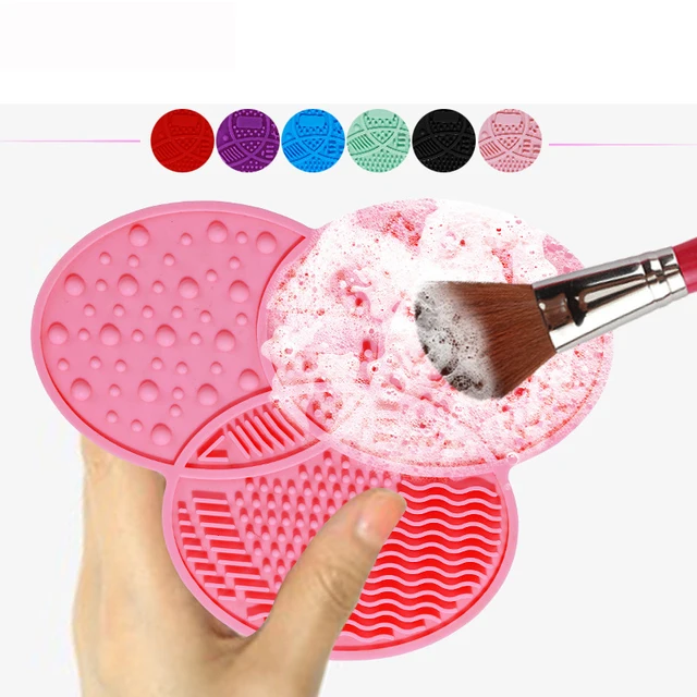 Special Price 1pcs Clover Shaped Silicone Cleaning Pad Makeup Brushes Cleaner Cosmetic Brush Deep Cleansing Mat Scrubber Board Washing Tools