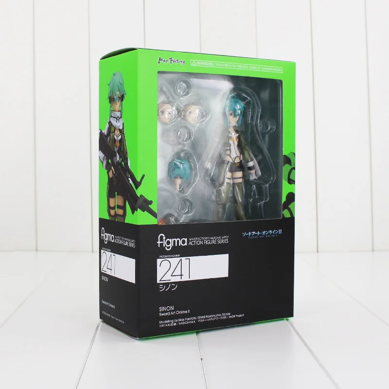 Five type Sword Art Online Kirito Sinon Kirigaya Kazuto Yuuki Asuna Asada Figma 248#241#174#264 ПВХ фигурка игрушка - Цвет: B style with box