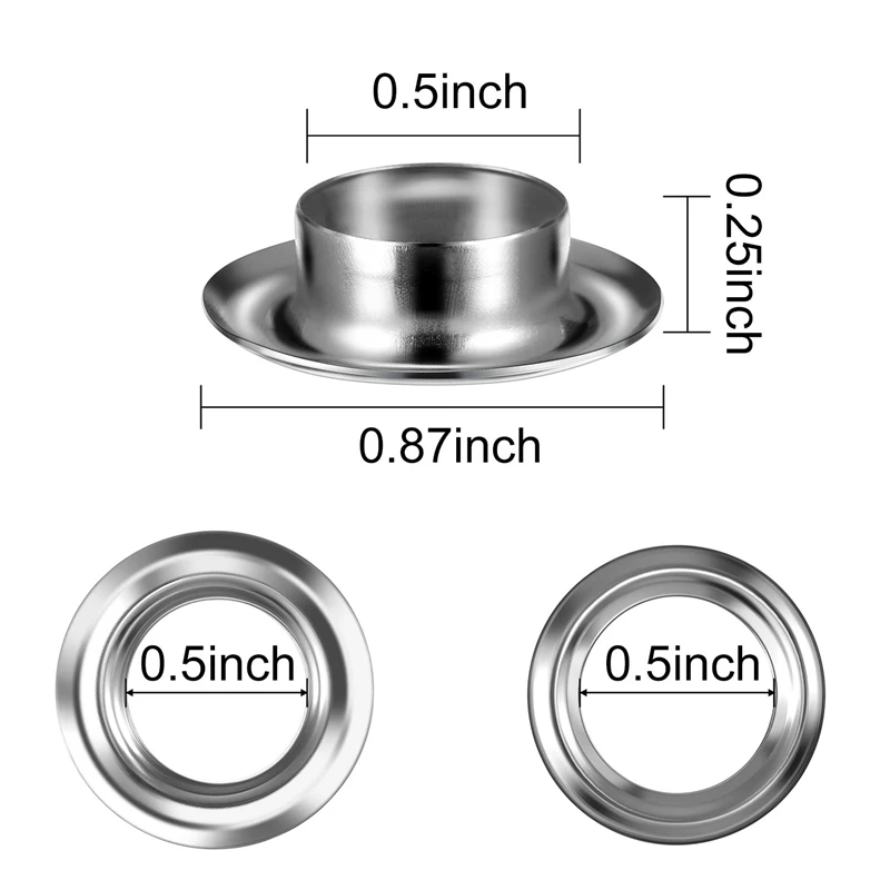 

Grommet Tool Kit, Grommet Setting Tool And 100 Sets Grommets Eyelets With Storage Box (1/2 Inch Inside Diameter)