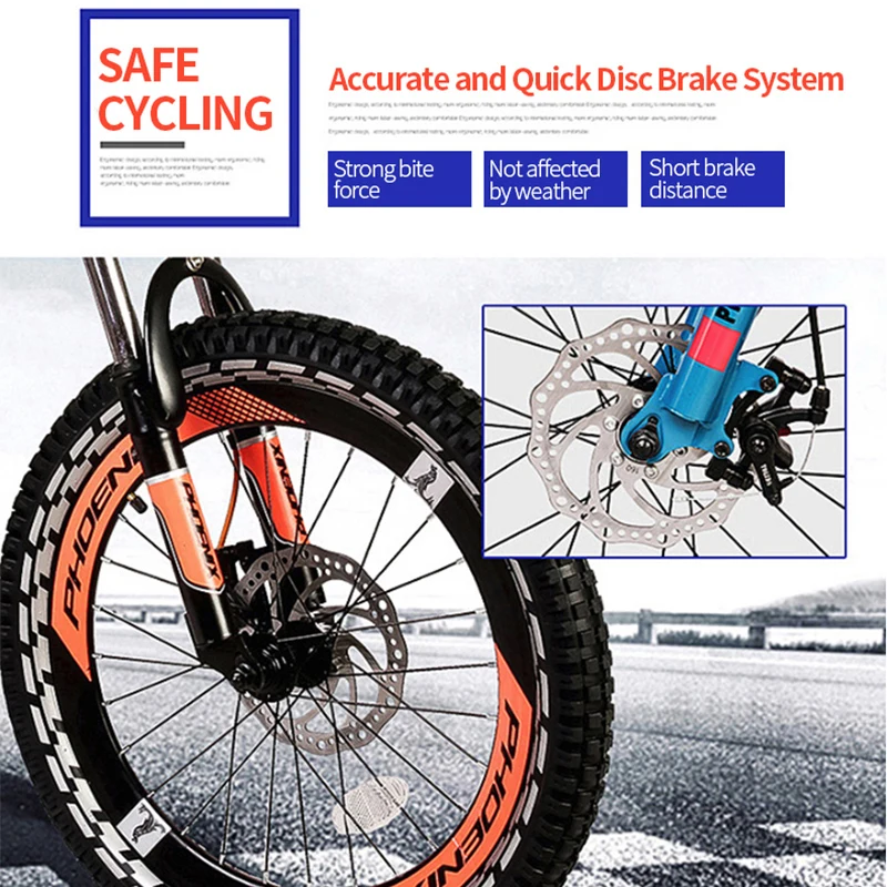 Phoenix High Quality Children Bicycle Durable Lightweight Aluminum Kids Bike 18 20 22 INCH Single Speed 21 Speed Racing Tires