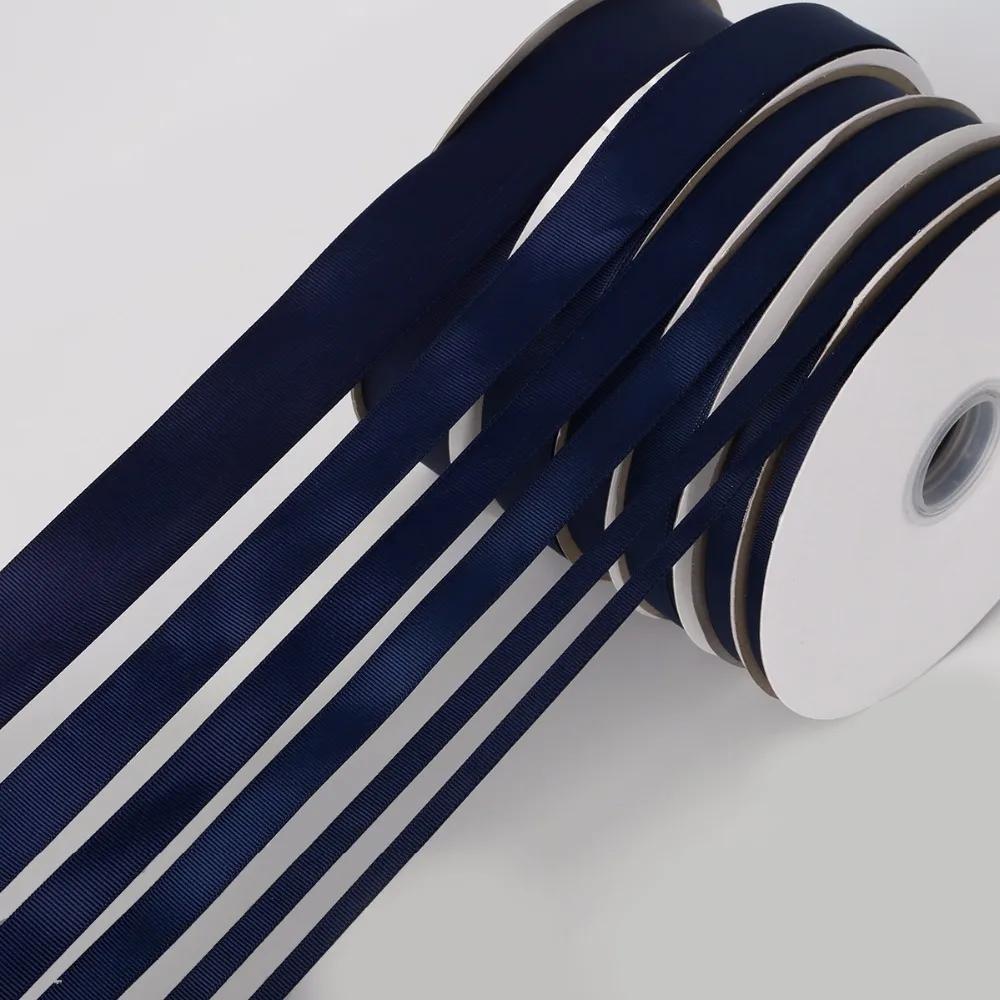 7-38mm Width Navy Ribbon Grosgrain Ribbon Whole Roll Packing 100 Yrads For Handmade Jewelry DIY Hair Bow & Sewing Accessories