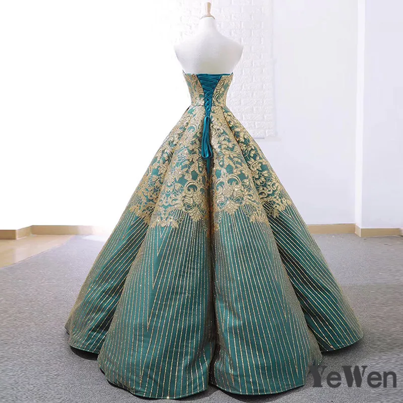 Сладкий зеленый золото кружево длинное вечернее платье Атлас Ливан vestidos verano